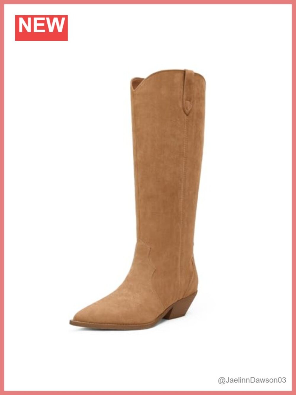 Women's Knee High Pointed Toe Chunky Heel Pull-On Boots